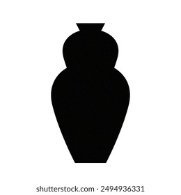 Simple vector icon of a curvy pot in black. Black vector icon of a pot with white background for your project.