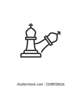 simple vector icon Defeating the king editable. isolated on white background.