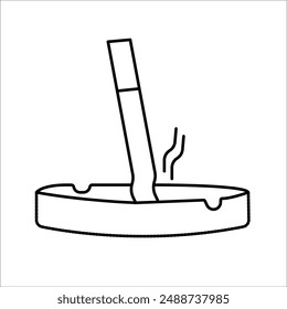 simple vector icon design of cigarette ashtray