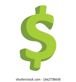 Diseño de un dólar en verde con un simple icono vector