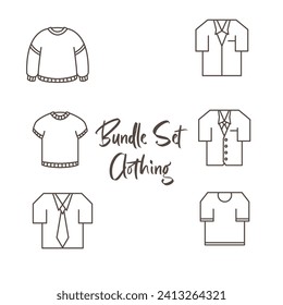 simple vector icon design set bundle of fashion clothes with various types