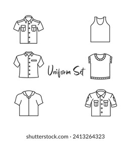 simple vector icon design set bundle of fashion clothes with various types