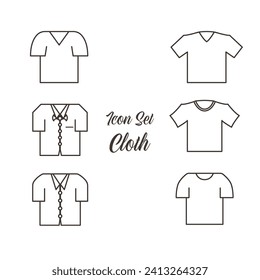 simple vector icon design set bundle of fashion clothes with various types