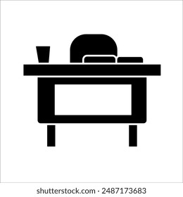 simple vector icon design of teacher's desk