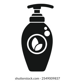 Simple vector icon of a dispenser containing liquid soap formulated with natural and organic ingredients