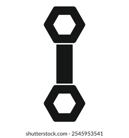 Simple vector icon of a double hexagon wrench, commonly used for fixing and repairing