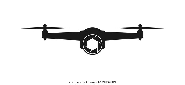 Simple vector icon of a drone with a camera. Simple flat design for apps and web sites.