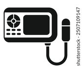 Simple vector icon of an echo sounder showing fish location, great for fishing gear and technology related designs