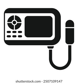 Simple vector icon of an echo sounder showing fish location, great for fishing gear and technology related designs