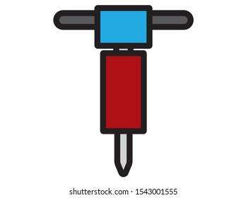 simple vector icon with electric hammer shape