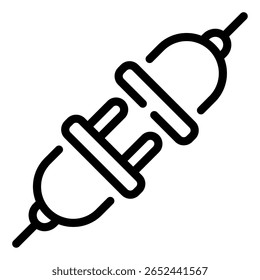 Icono de Vector simple de un conector de enchufe de vehículo eléctrico Para Web, App, infografía, etc