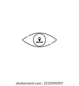 Ícone de vetor simples de um olho, simbolizando conceitos como visão, percepção e consciência