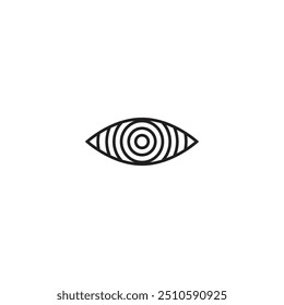 Ícone de vetor simples de um olho, simbolizando conceitos como visão, percepção e consciência