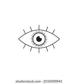 Simple vector icon of an eye, symbolizing concepts such as vision, perception, and awareness