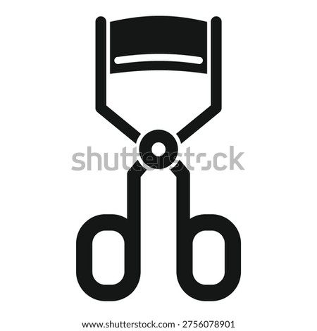 Simple vector icon of an eyelash curler, a tool used for curling eyelashes