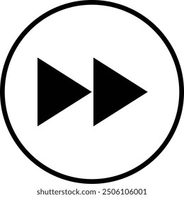 Simple Vector Icon of a Fast Forward Button for Use on the Web