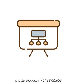 Simple vector icon featuring a chart on a presentation stand, perfect for business and education visuals
