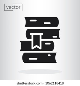 simple vector icon - flat design, illustration of stack of books icon