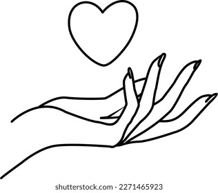 simple vector icon flickering finger on top of which is a black and white heart