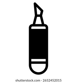 Simple vector icon of a foundation stick with a rectangular shape and rounded cap.