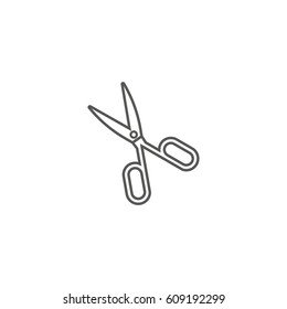 Simple vector icon of a garden scissors. Line art illustration.
