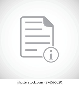 Simple vector icon with grey image of document and letter I