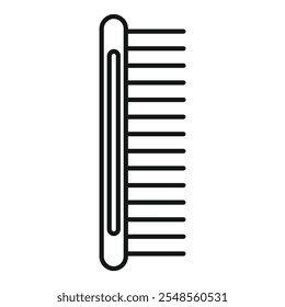 Simple vector icon of a hairbrush with plastic bristles for hairdressing