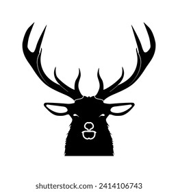 Simple vector icon of a half-body deer