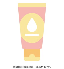 Simple vector icon of a hand cream tube with a cap.