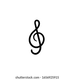 Simple vector icon. Hand drawn g clef. 