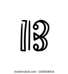 Simple vector icon. Hand drawn f clef. 