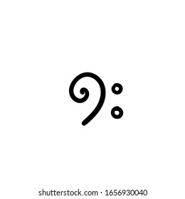 Simple vector icon. Hand drawn c clef. 