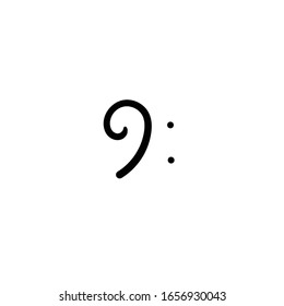 Simple vector icon. Hand drawn f clef. 