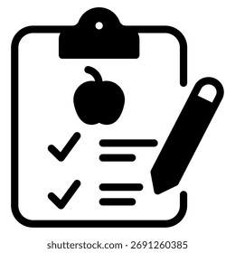 Simple vector icon of a healthy food plate with fruits.