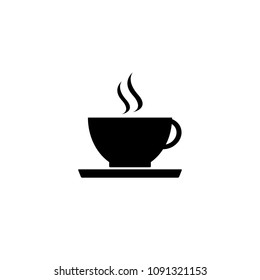 Simple vector icon of hot coffee cup