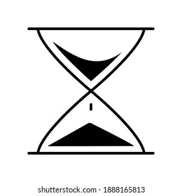 Simple vector icon with an hourglass image. Vintage style vintage watch black line on white background
