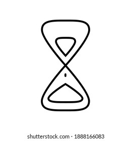 Simple vector icon with an hourglass image. Vintage style vintage watch black line on white background