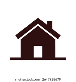 Simple vector icon of a house, front view, flat and minimal design, symbolizing home or real estate