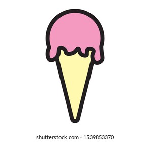 simple vector icon, with ice cream shape