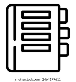 Simple vector icon illustrating a closed spiral notebook