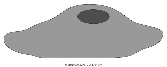 A simple vector icon illustrating a squamous epithelial cell. Perfect for educational materials, biology textbooks, and medical presentations, with a clear, minimalistic design.