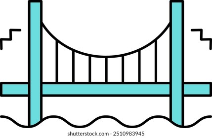 Una simple ilustración de ícono de Vector de un puente viejo.