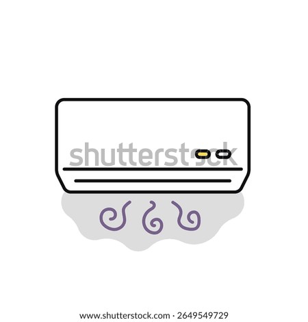 Simple vector icon illustration of an air conditioner with a strange smell
