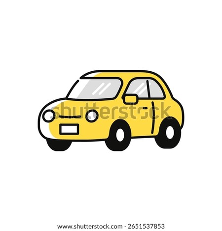 Simple vector icon illustration of a car seen from the front at an angle