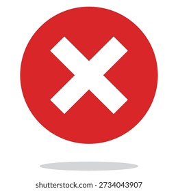 Simple Vector Icon Illustration of Cross Mark for Incorrect and Error