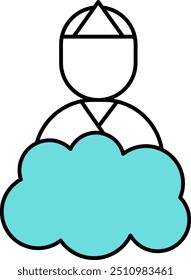 A simple vector icon illustration of a deceased person.