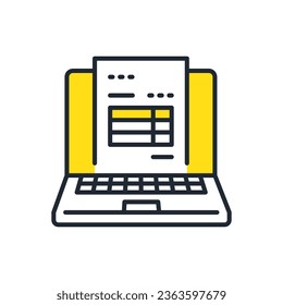 Simple vector icon illustration material for issuing invoices online
