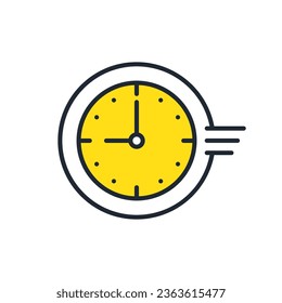 Simple vector icon illustration material of a speedy clock