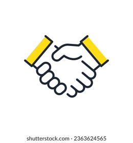 Simple vector icon illustration material of businessmen shaking hands