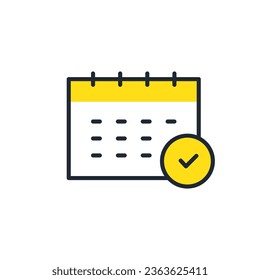 Simple vector icon illustration material for checking appointments on the calendar